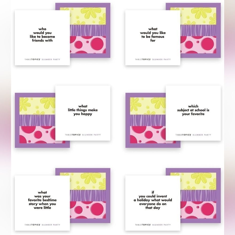 🔹️NIB TableTopics Slumber Party To Go Discussion Topic Card Pack - Picture 2 of 8